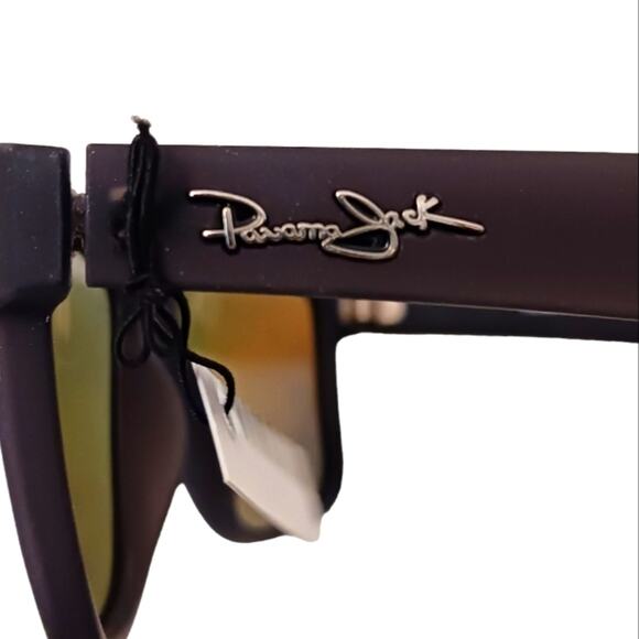 Panama Jack Sunglasses POLARIZED Blue Lens BLACK Frames 400 UV Modern - Picture 3 of 16